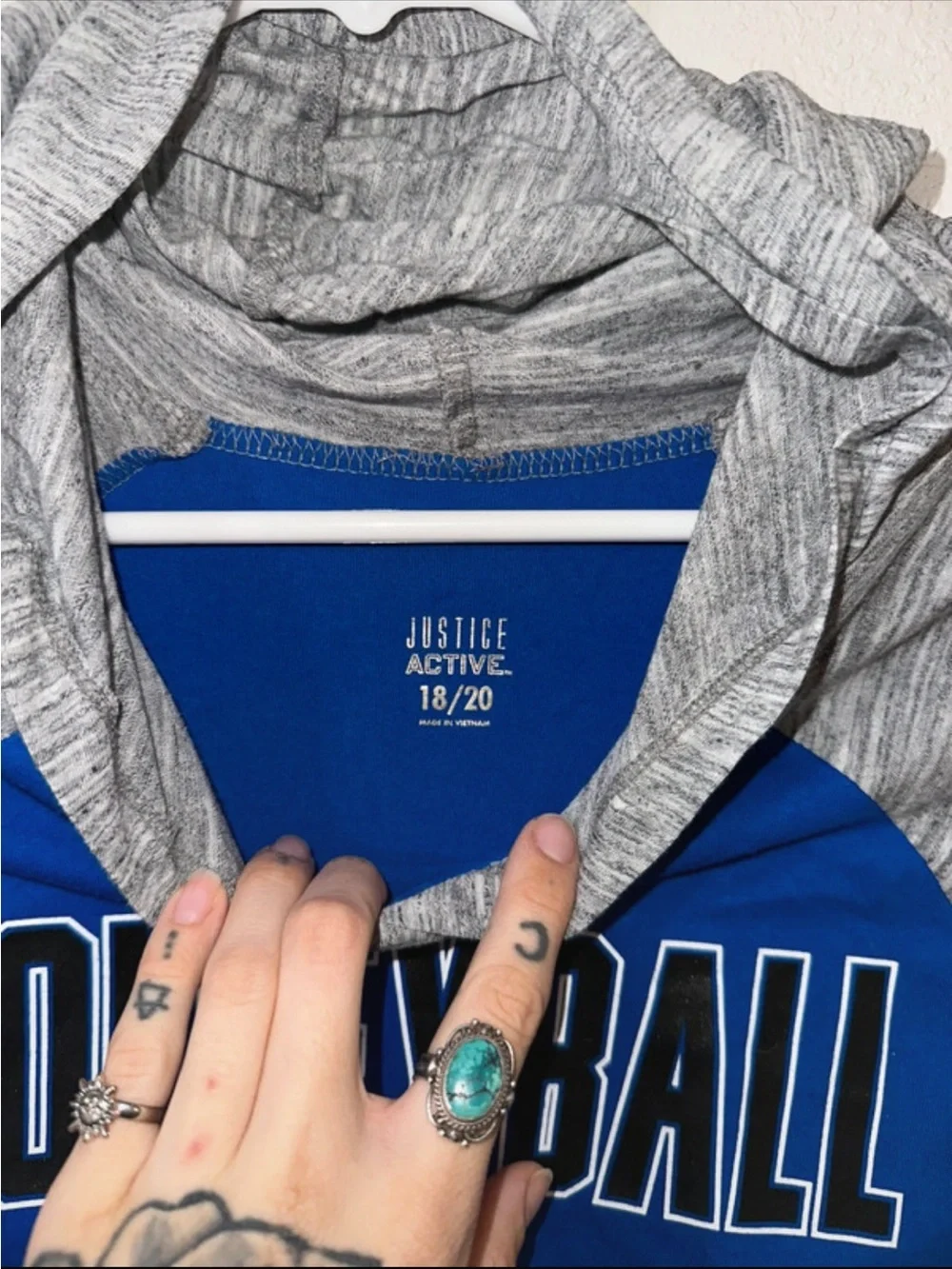 Justice Blue & Gray Volleyball Sequin shirt
